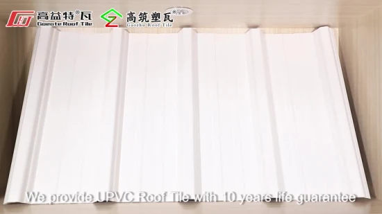 Material de construcción Panel de plástico ligero Aislamiento térmico Teja UPVC trapezoidal Techos de PVC corrugado/Hoja de techo